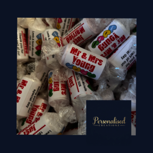 Love Heart Sweets With Custom Labels