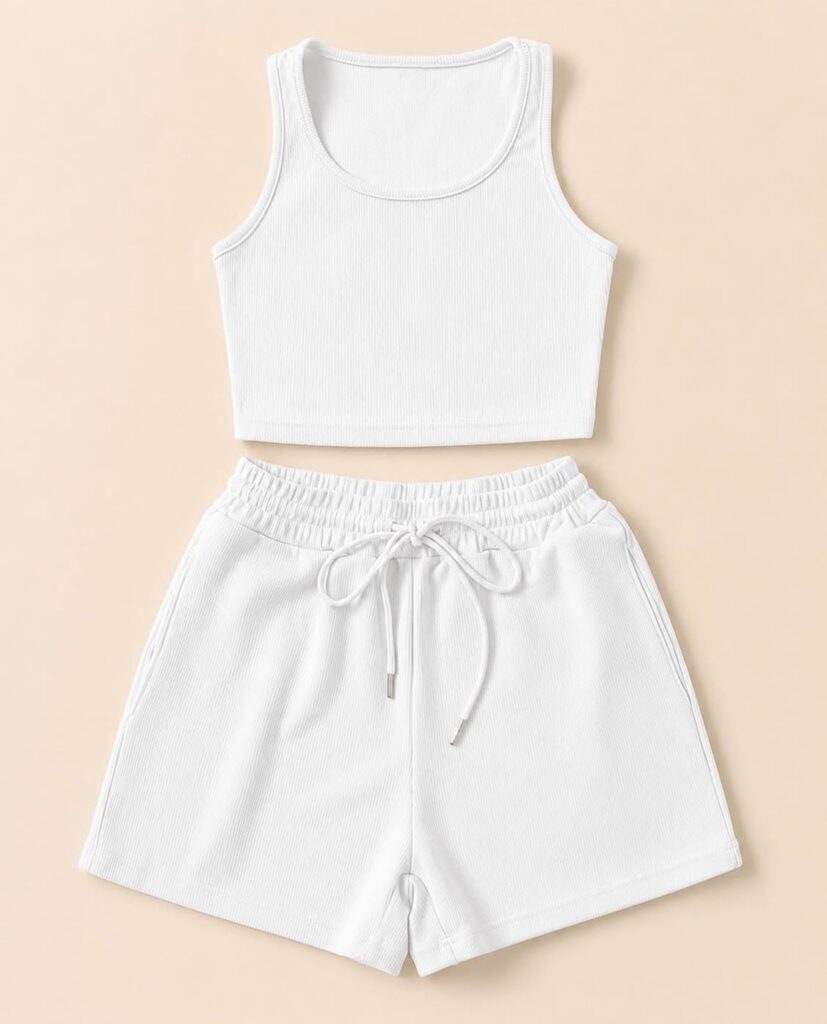 Embroidered Short & Vest Set